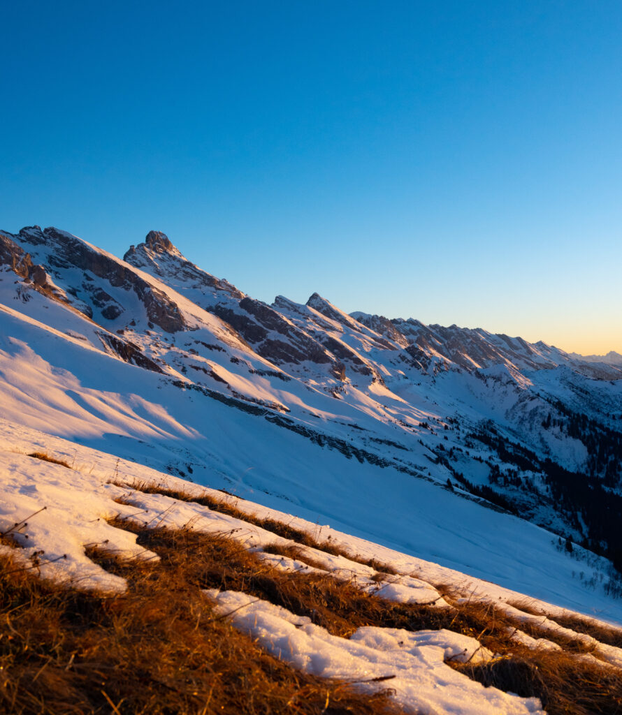 couché de soleil sur les Aravis